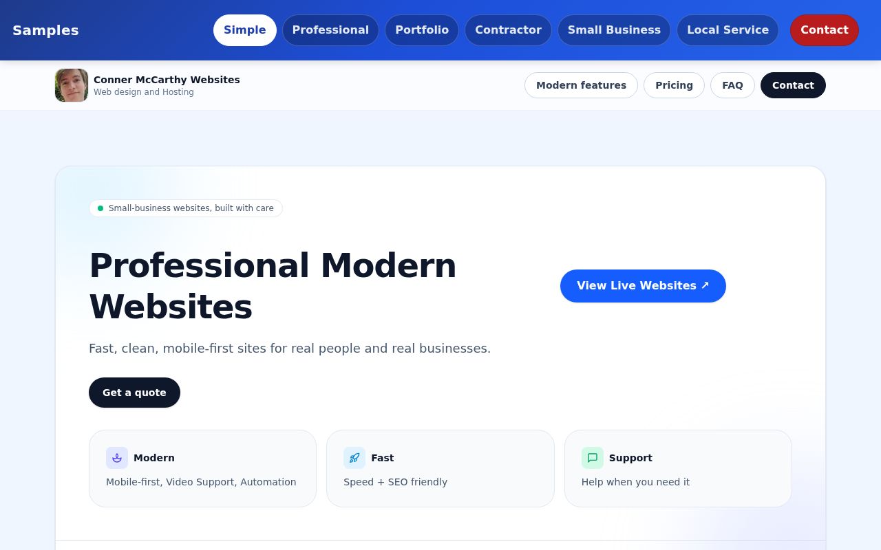 Screenshot of connermccarthy.com